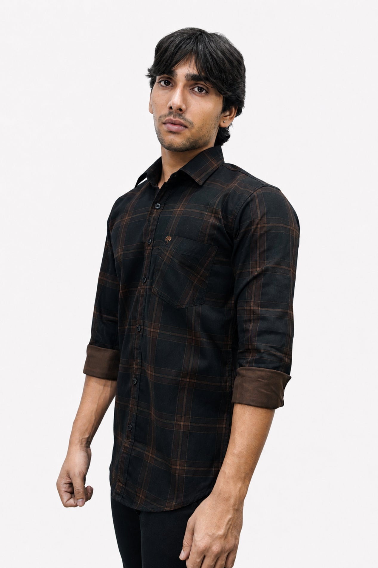 DOBC 2 BROWN | SLIM FIT PREMIUM POLO NECK CASUAL SHIRT | TEASERWEAR