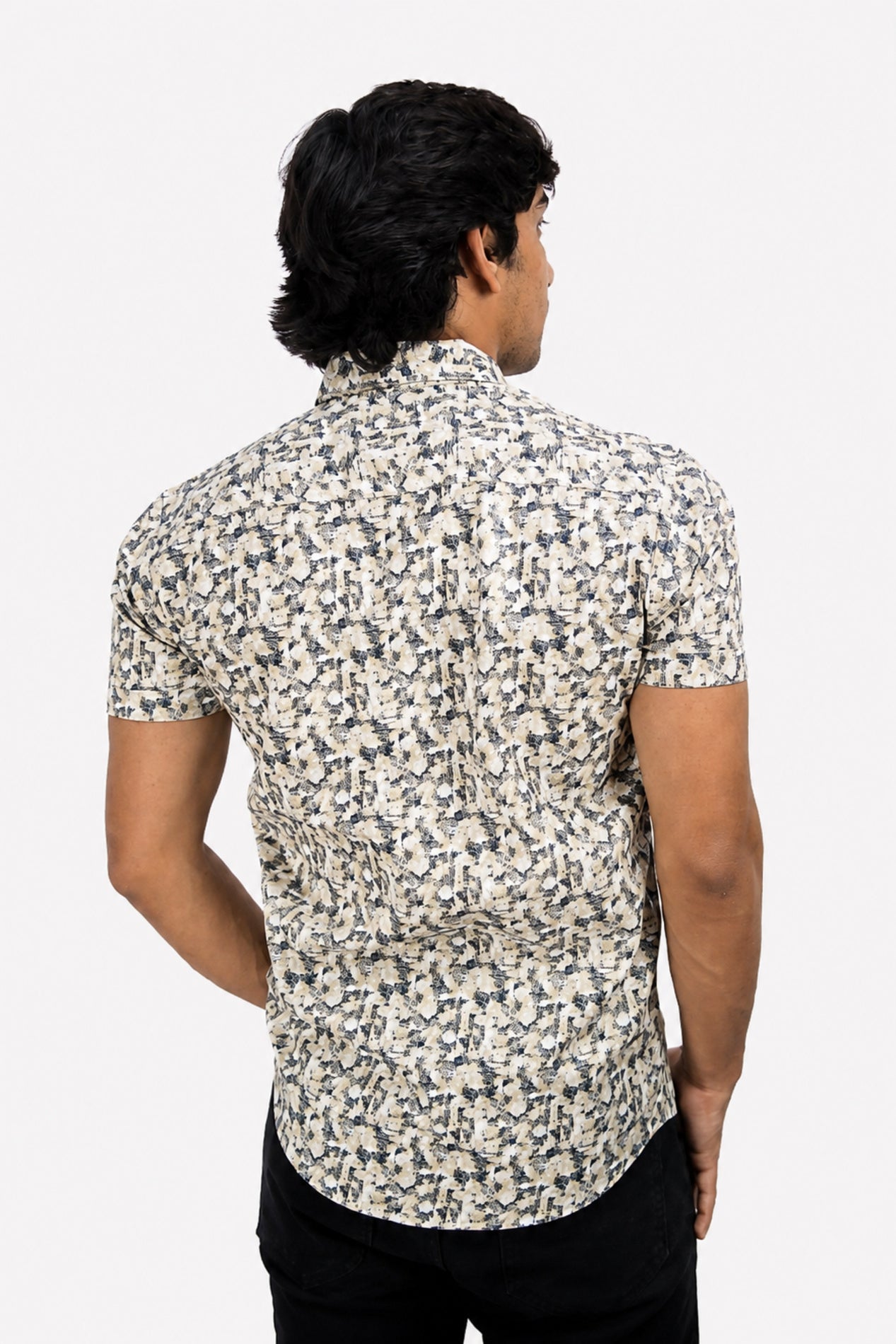 DOBHP CREAM | SLIM FIT PREMIUM POLO NECK CASUAL SHIRT | TEASERWEAR