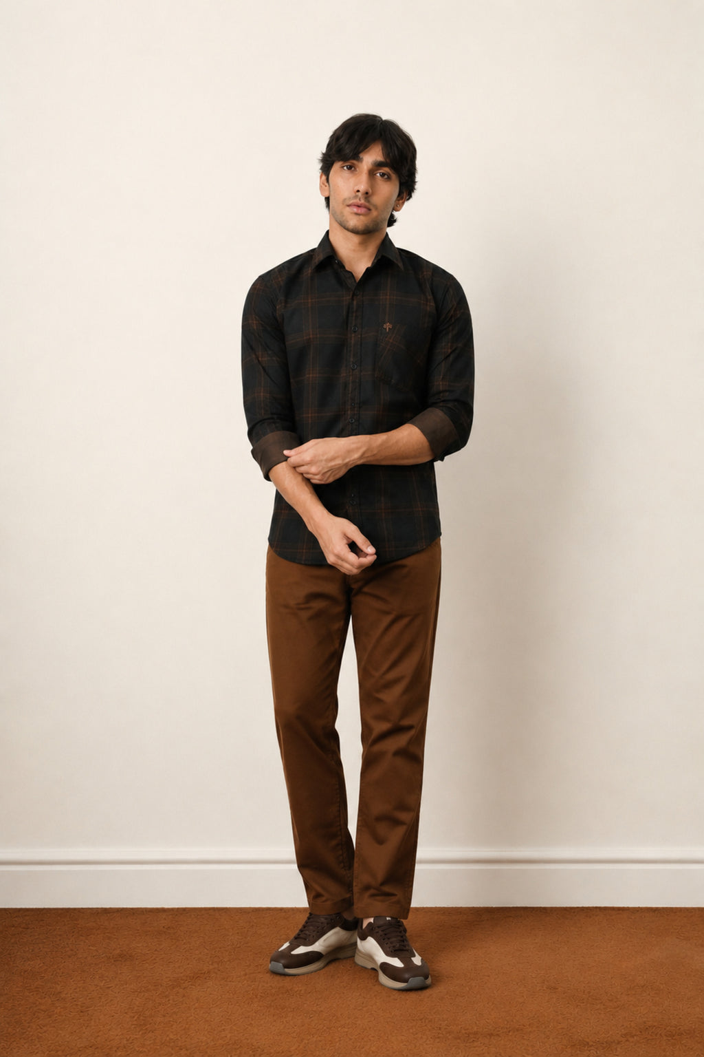 DOBC 2 BROWN | SLIM FIT PREMIUM POLO NECK CASUAL SHIRT | TEASERWEAR