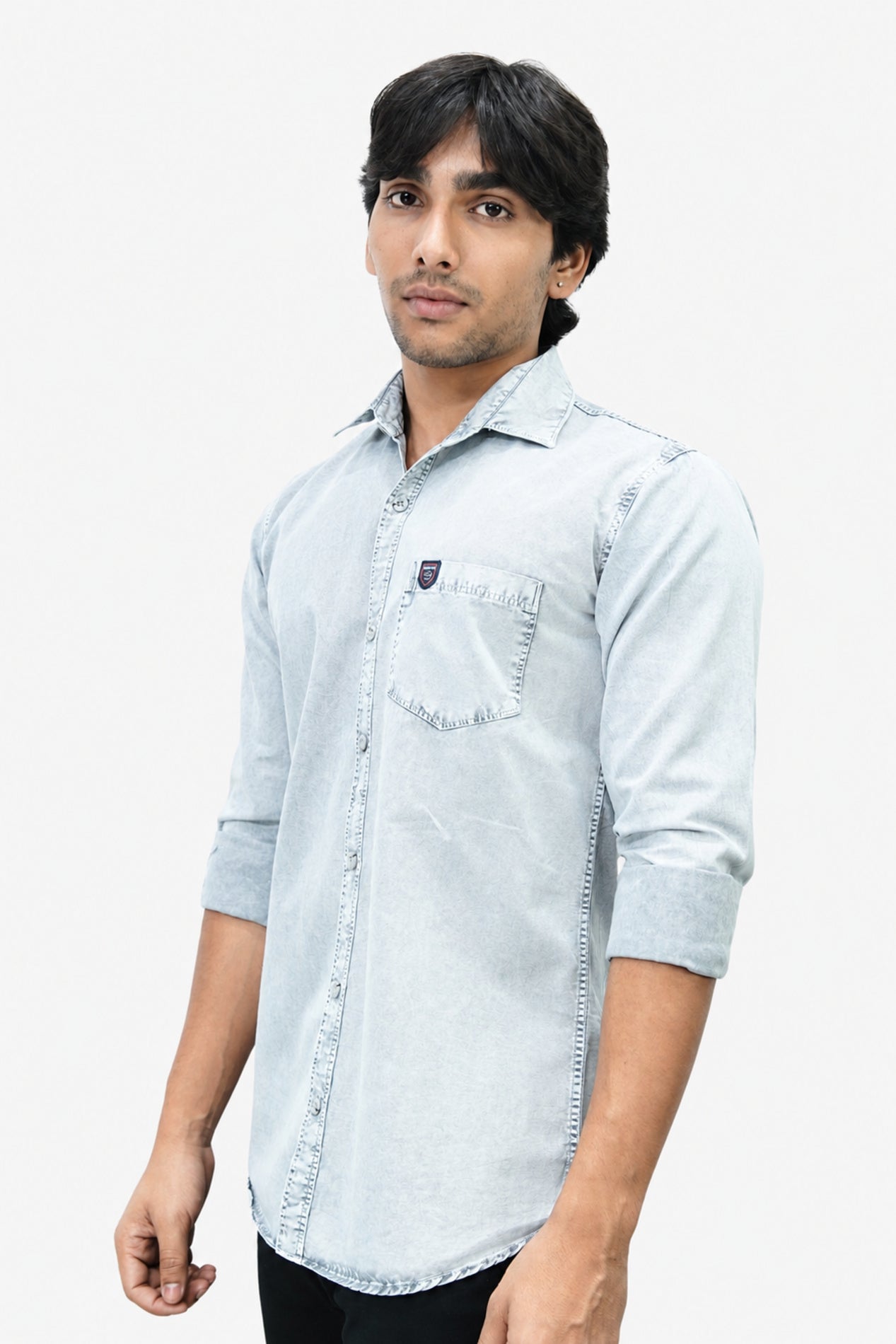 ROF BLUE | SLIM FIT PREMIUM POLO NECK CASUAL SHIRT | TEASERWEAR