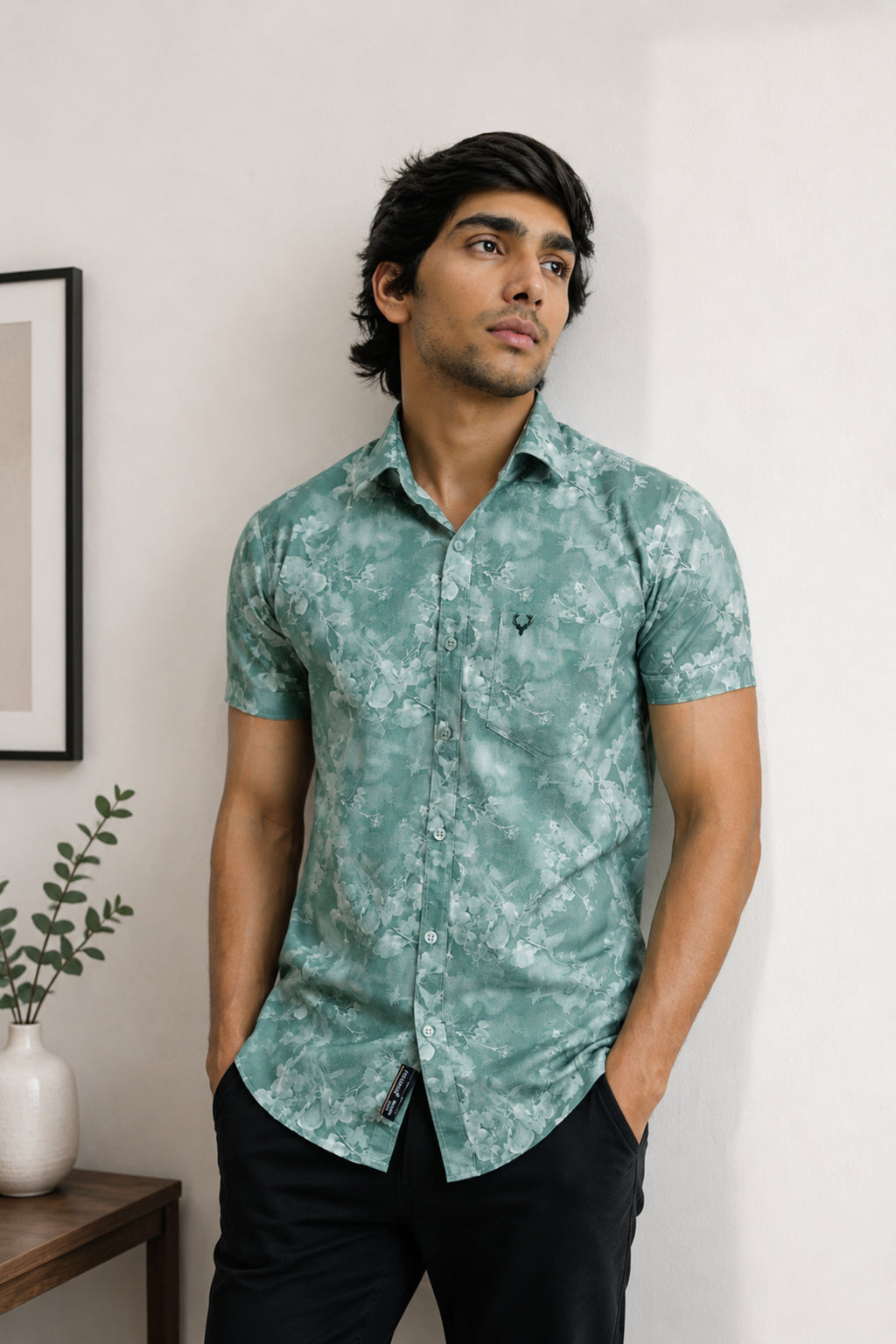 DOBHP GREEN | SLIM FIT PREMIUM POLO NECK CASUAL SHIRT | TEASERWEAR