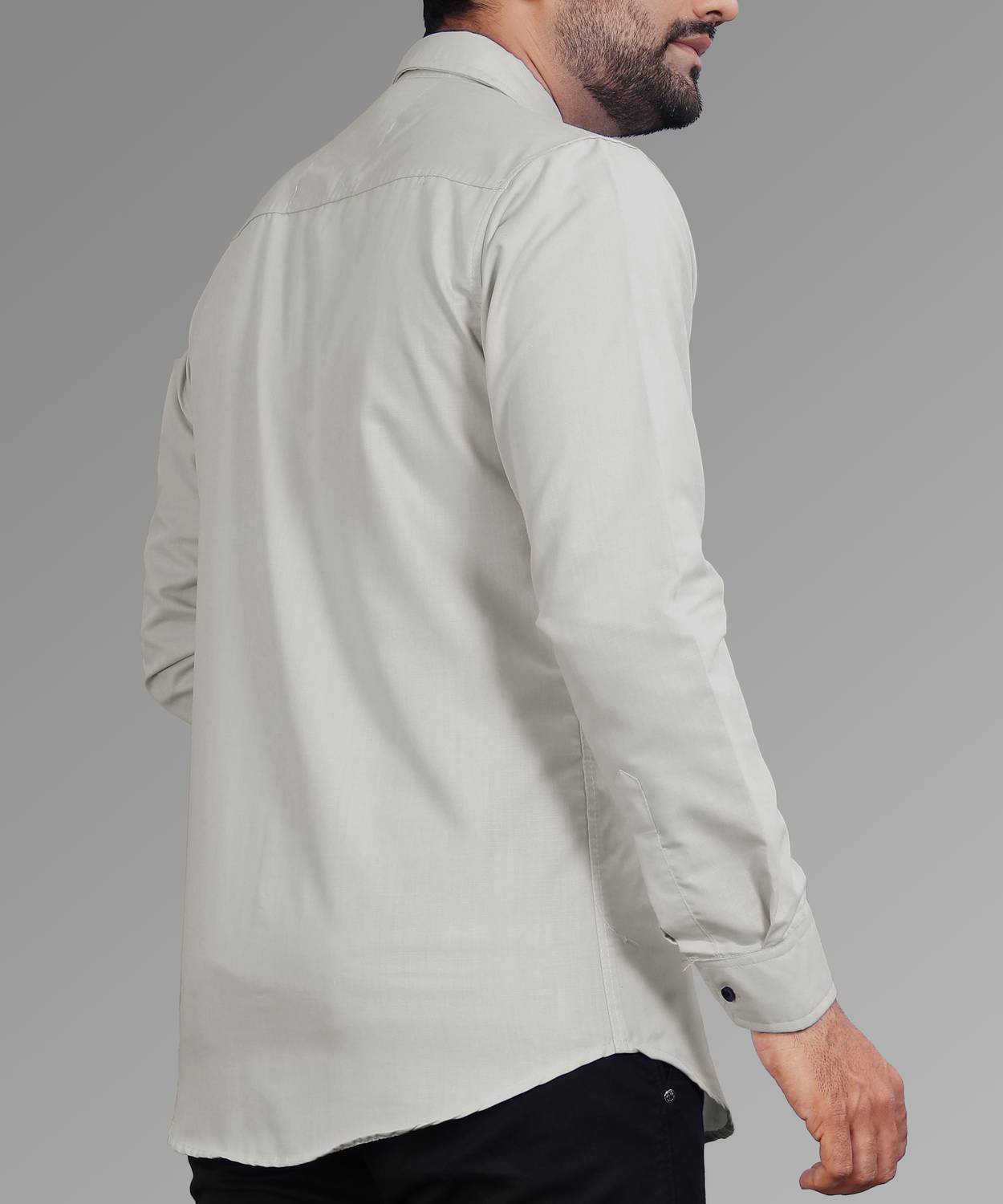 LAFRP LIGHT GREY | SLIM FIT PREMIUM POLO NECK CASUAL SHIRT | TEASERWEAR
