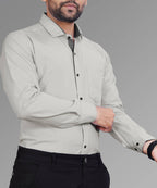 LAFRP LIGHT GREY | SLIM FIT PREMIUM POLO NECK CASUAL SHIRT | TEASERWEAR