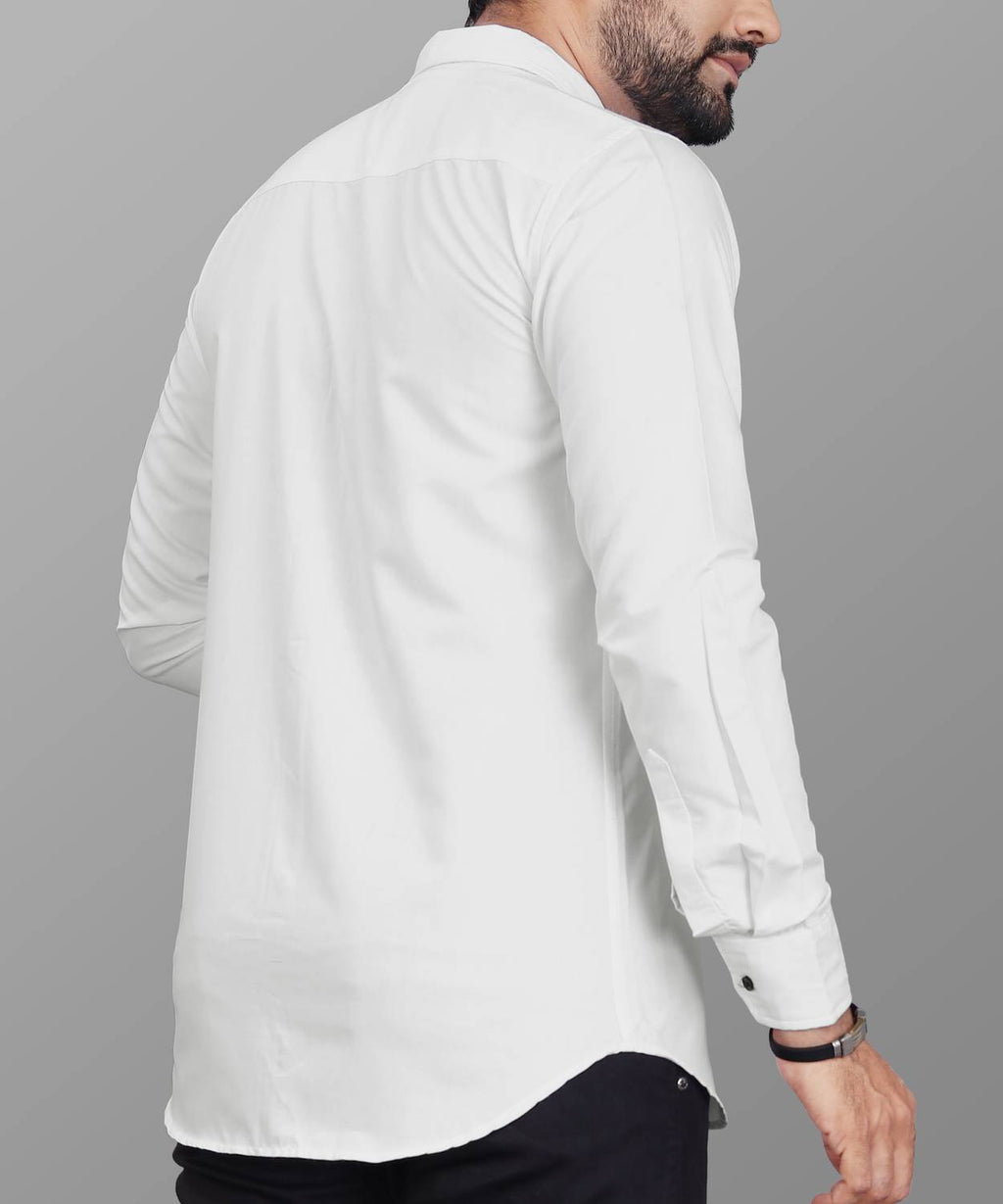 LAFRP WHITE | SLIM FIT PREMIUM POLO NECK CASUAL SHIRT | TEASERWEAR