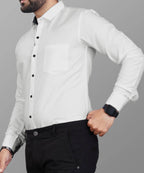 LAFRP WHITE | SLIM FIT PREMIUM POLO NECK CASUAL SHIRT | TEASERWEAR