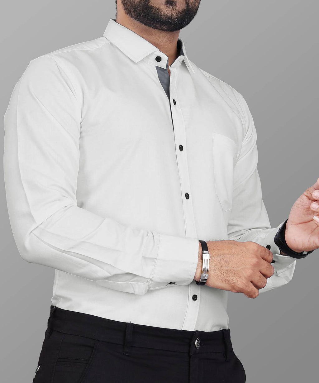 LAFRP WHITE | SLIM FIT PREMIUM POLO NECK CASUAL SHIRT | TEASERWEAR