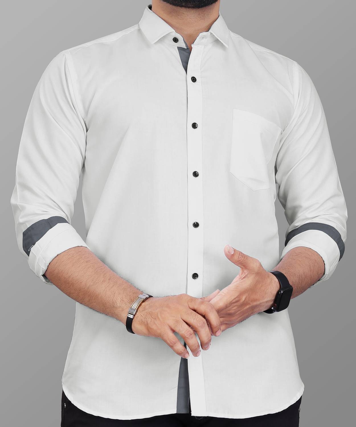 LAFRP WHITE | SLIM FIT PREMIUM POLO NECK CASUAL SHIRT | TEASERWEAR