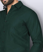 LAFRP DARK GREEN | SLIM FIT PREMIUM POLO NECK CASUAL SHIRT | TEASERWEAR